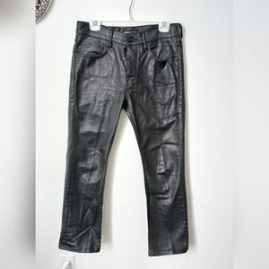 Purple Brand Men's Black Leather Jeans